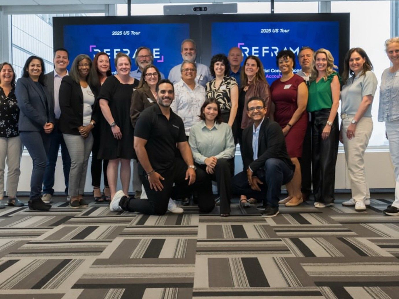 Amanda with ReFrame Society members on the 2025 US Tour in New York